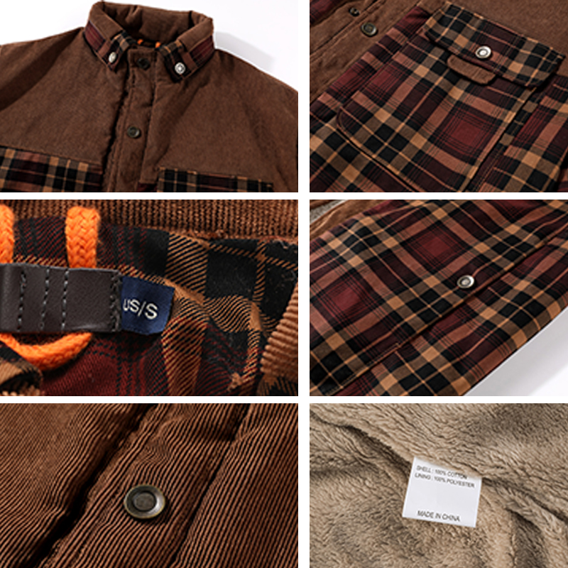 Veste en coton pour homme, veste en coton rembourrée, veste épaisse, chemise slim pour homme, veste pour jeune homme_voghion.com