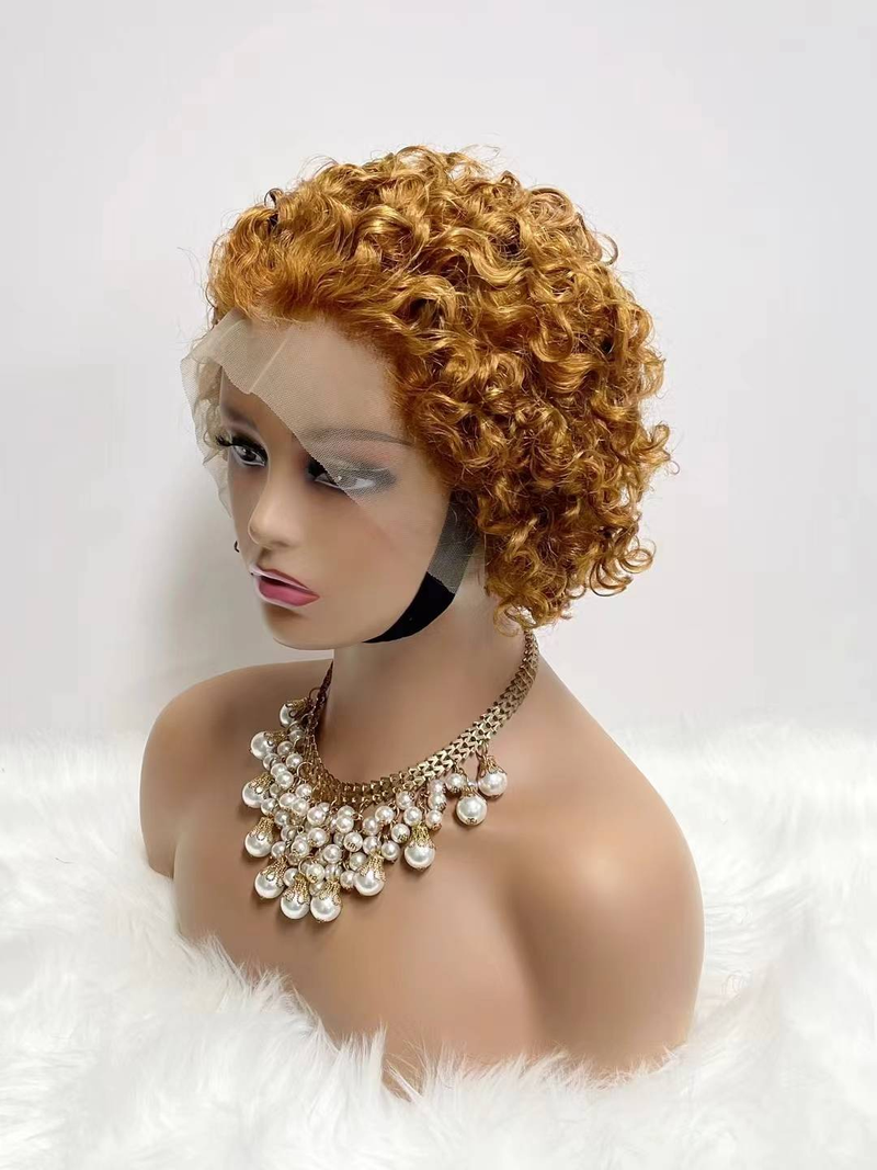Parrucche corte ricce al 100% per capelli umani perruque taglio pixie 13X4 parrucche trasparenti in pizzo per le donne Vendita CALDA_voghion.com