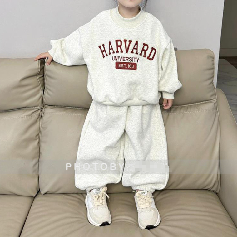 Ins winter neue für jungen mädchen, modische und einfache lter lose lässige kinder kleidung, fleece hoodie zwei-stück_voghion.com