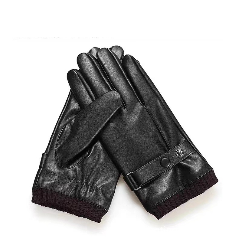 Lederhandschuhe Herren Winter Reiten Plus Samt Dicke Warme Winddicht Wasserdicht Touchscreen Winter Motorrad Reithandschuhe_voghion.com