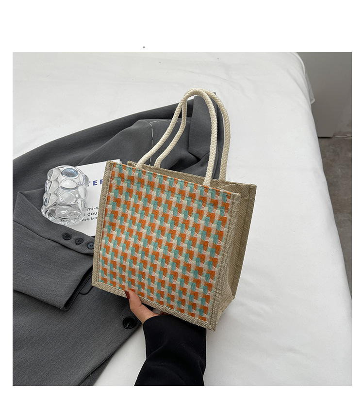 Borsa a mano in lino da donna, borsa regalo in lino da donna, piccola borsa a tracolla in iuta intrecciata_voghion.com