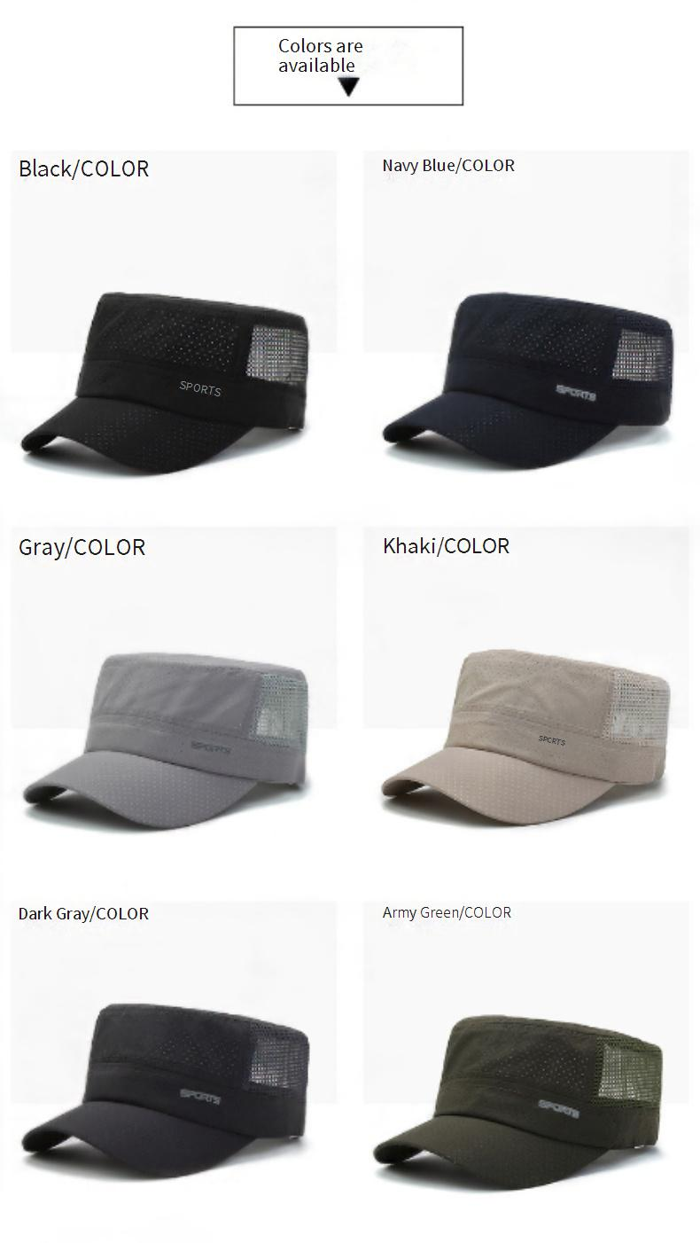 Sports Caps Quick Drying Flat Hat For Men In Spring And Summer Sun Protection Thin Breathable Mesh Versatile Outdoor Fishing Duckbill Hat_voghion.com