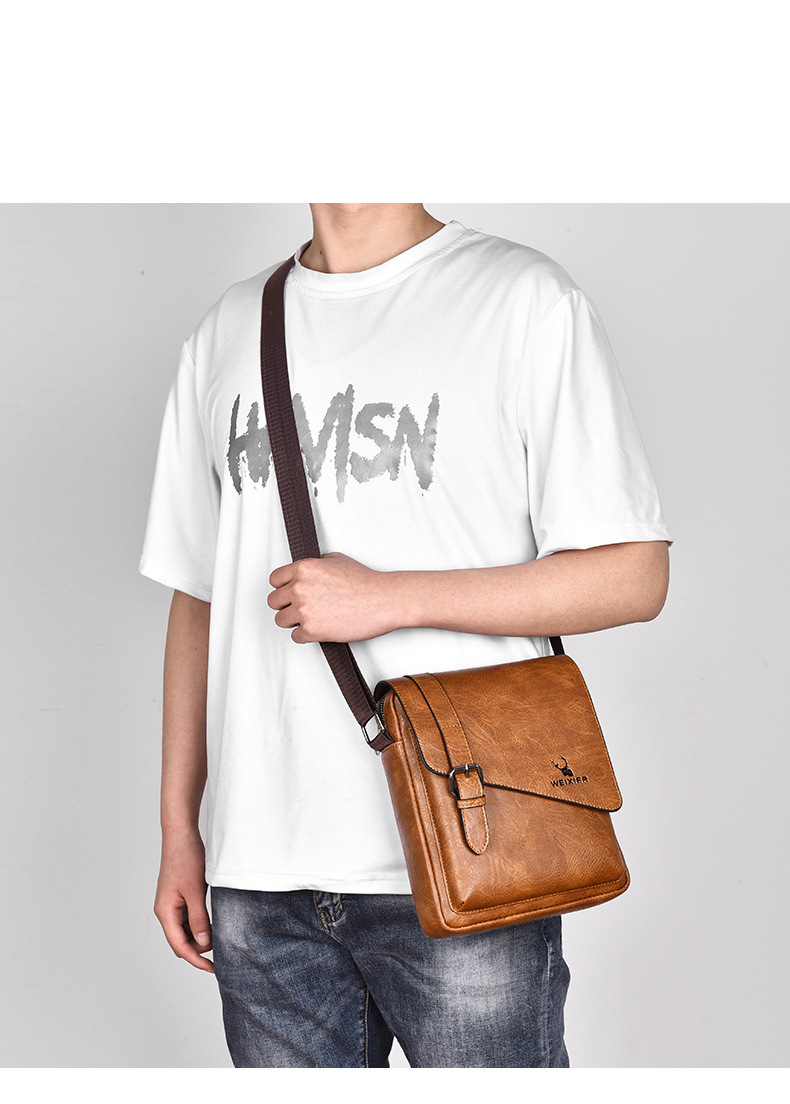 Borsa a tracolla casual retrò da uomo, grande capacità, borsa a tracolla versatile, borsa a tracolla, zaino_voghion.com