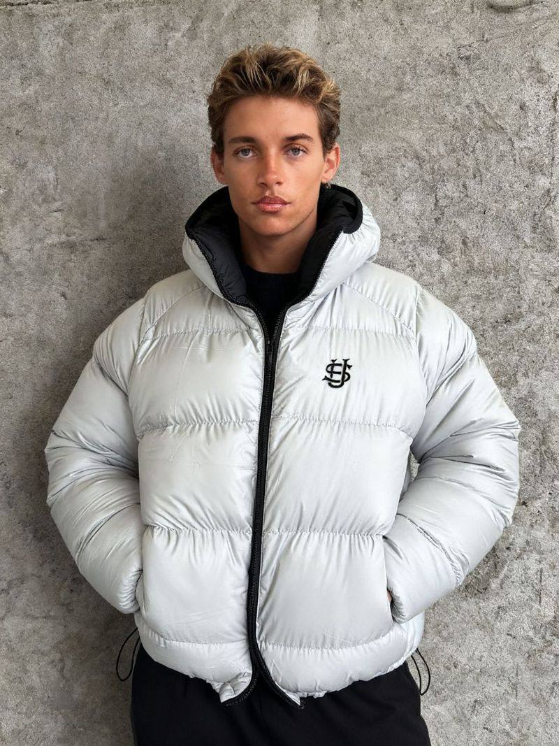 Gothic Hip-Hop Reversible Puffer Jacket, High-Street Embroidered Coat, Minimalist Winter Outerwear_voghion.com