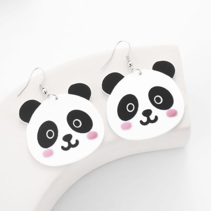 Nuovi orecchini a forma di panda in acrilico ecologico completamente gestiti, accessori per le orecchie_voghion.com