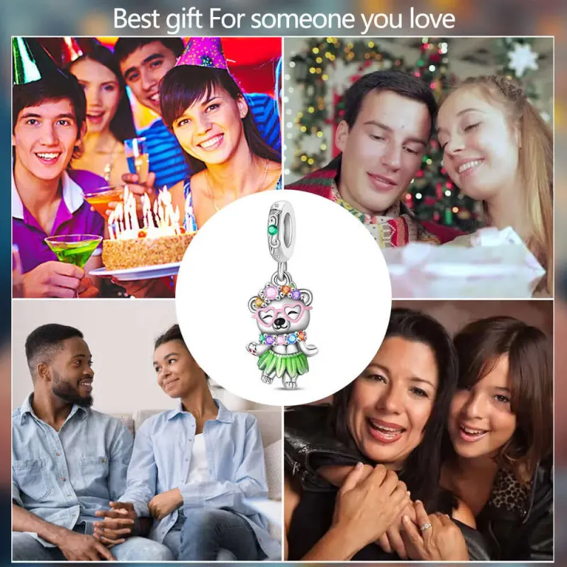 925 Sterling Silver Cute Pet Rabbit Bear Charms Pendant Fit Necklace DIY Accessories Jewelry Making Bracelet Special_voghion.com