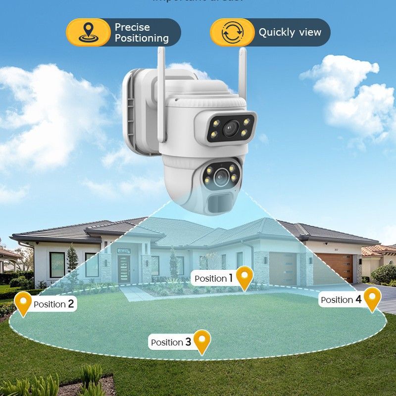 QL08 Solar Low Power Consumption WiFi/4G Surveillance Camera Lens Dual Screen HD Smart_voghion.com