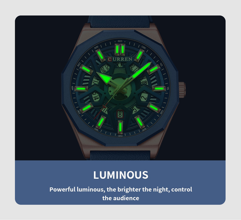 Orologio da uomo sportivo casual al quarzo impermeabile in gel di silice per uomo con data automatica e lancette dell'orologio 8437_voghion.com
