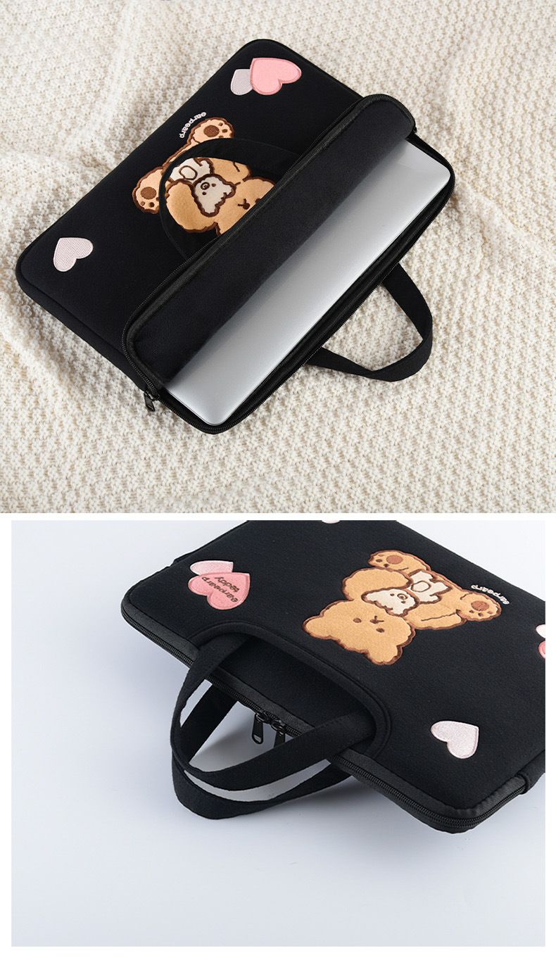 Borsa per computer, borsa interna con ricamo a forma di cartone animato_voghion.com