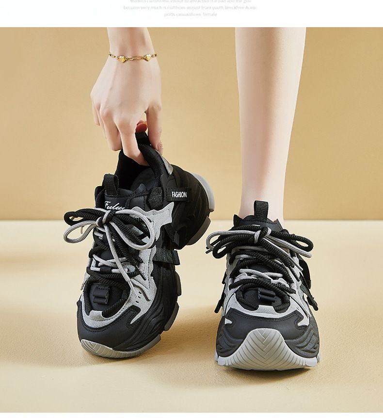 Scarpe da papà per studentesse, sportive, da corsa, casual, con plateau e altezza rialzata_voghion.com