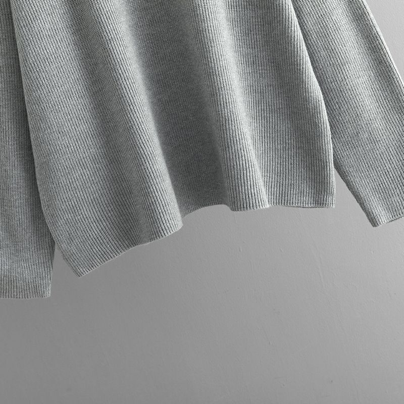 Oversize-Pullover mit Rundhalsausschnitt für Damen – Weiche Viskosemischung, lockere Passform, vielseitige Unifarben (Schwarz/Grau/Beige/Khaki/Hellblau)_voghion.com