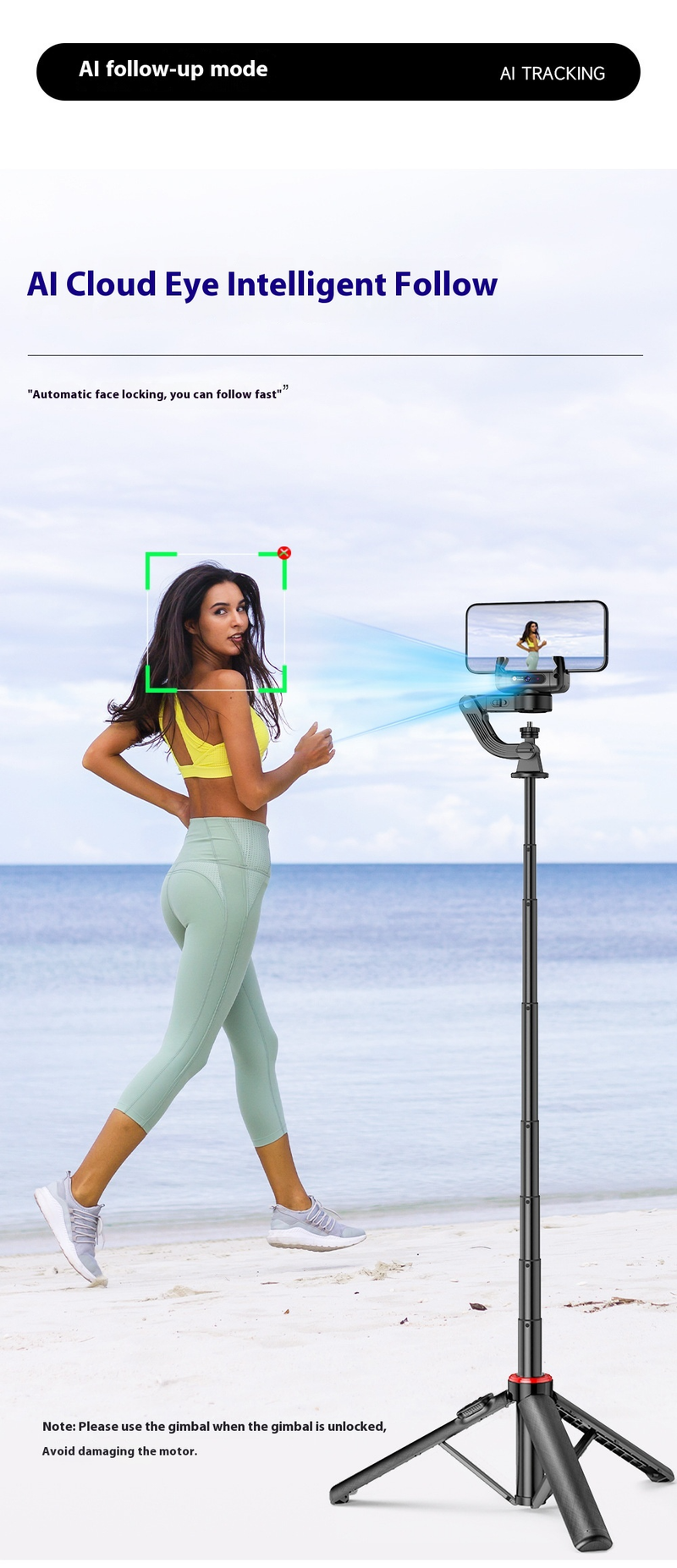 New Follow-up Anti-shake Gimbal Mobile Phone Selfie Stick, Fully Automatic Photo Artifact, Bluetooth Connection, Anti-shake Retractable_voghion.com