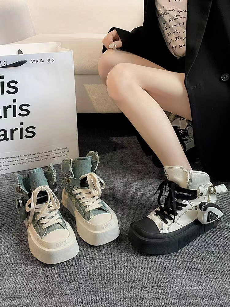 Cizme Martin noi, pantofi sport cu talpă înaltă, din denim, cu fund gros, moi, pentru femei, la modă, DIY, două uzuri_voghion.com