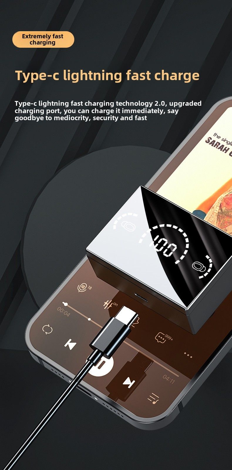 YaShoo Bluetooth headset - slide cover charging compartment, in-ear wear, power display, Calling iPhone assistant siri, for Xiaomi, Samsung iPhone_voghion.com