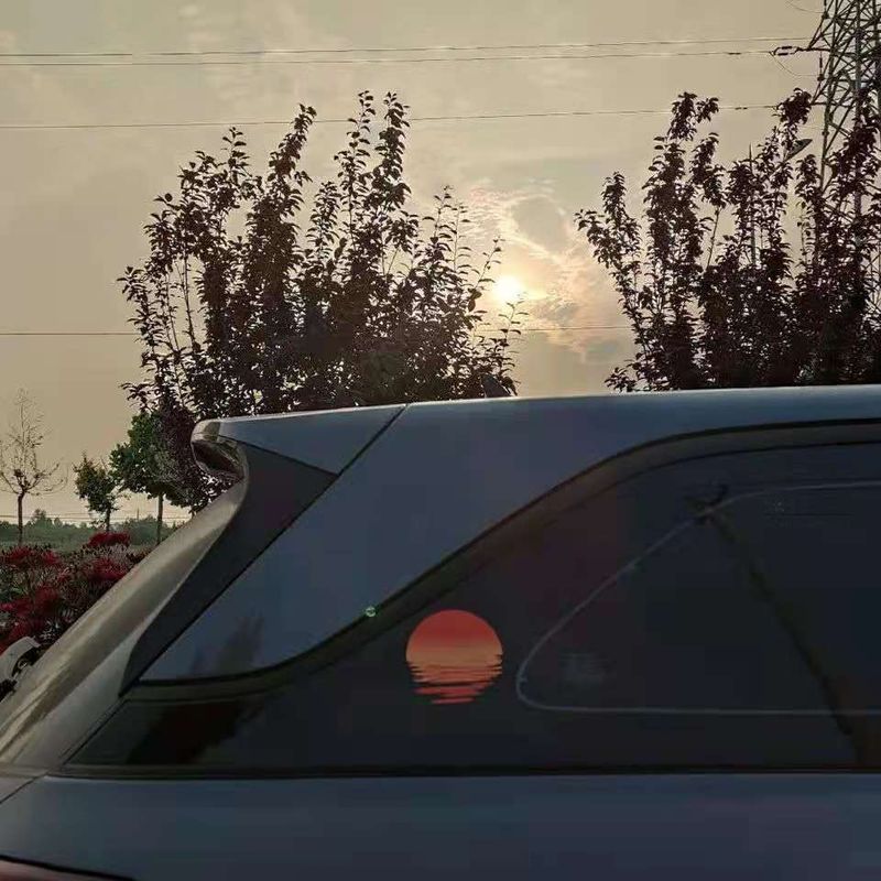 Auto Persoonlijkheid Leuke Zonsondergang Elektrische Auto Kras Zijruit Decoratie Brandstoftank Stickers_voghion.com