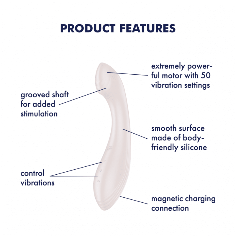 Satisfyer G-Force | Vibromasseur point G | Stimulation du point G | 50 modes de vibration | Étanche (IPX7) | Batterie rechargeable | Respectueux de la peau_voghion.com