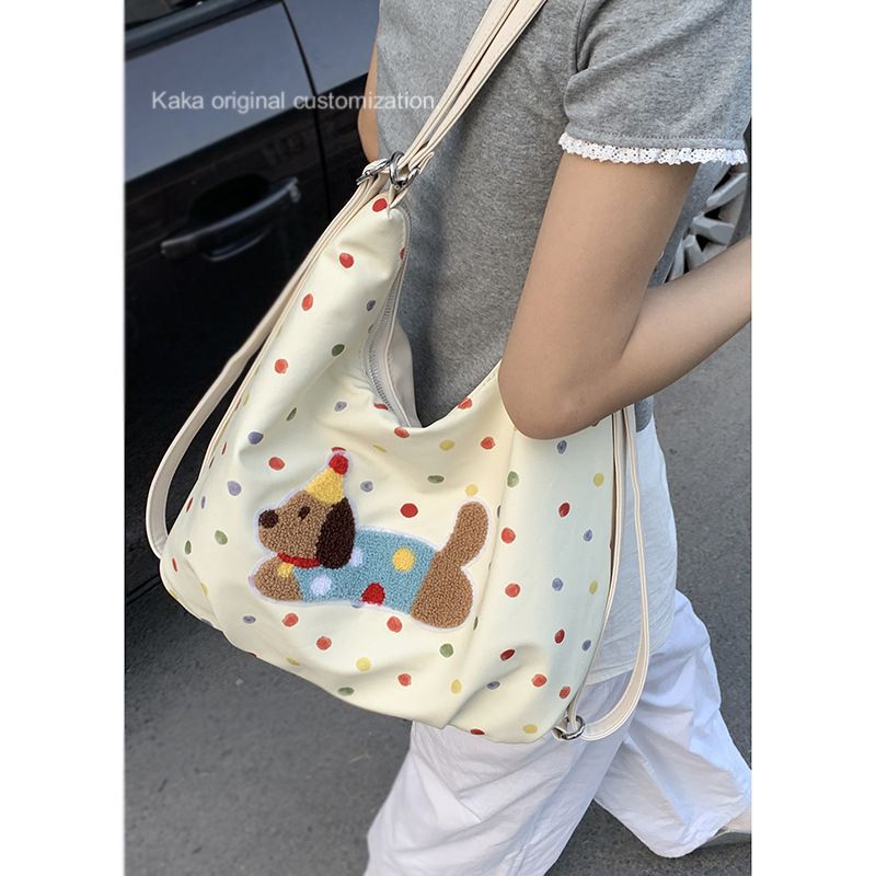 Sausage Dog Canvas Damentasche 2025 New Tide College Style Rucksack Lässige Schulterhandtasche mit großer Kapazität_voghion.com