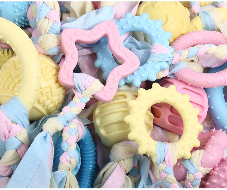 Hondenspeelgoed voor puppy's, duurzaam kauwbestendig katoenen touw, knoop voor huisdierenballen_voghion.com