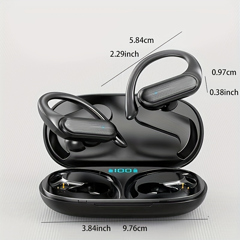 Bezdrátová sluchátka do uší, sportovní sluchátka s digitálním LED displejem, nabíjecí pouzdro, stereo sluchátka s mikrofonem pro telefon, počítač, notebook, sport_voghion.com