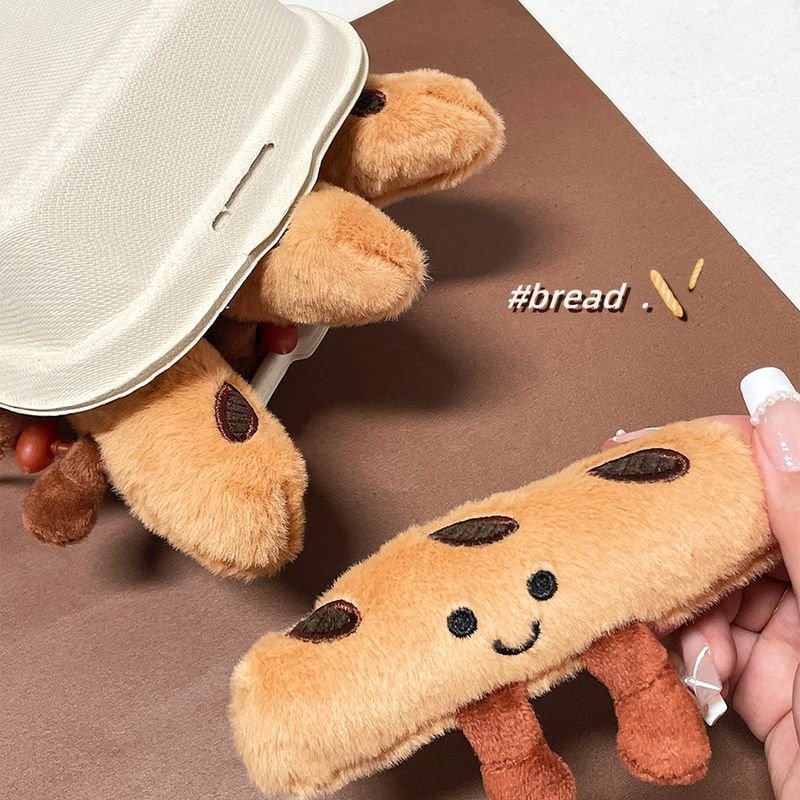 Cute French Baguette Plush Bread Stick Doll Croissant Doll Keychain Pendant School Bag Ornament_voghion.com