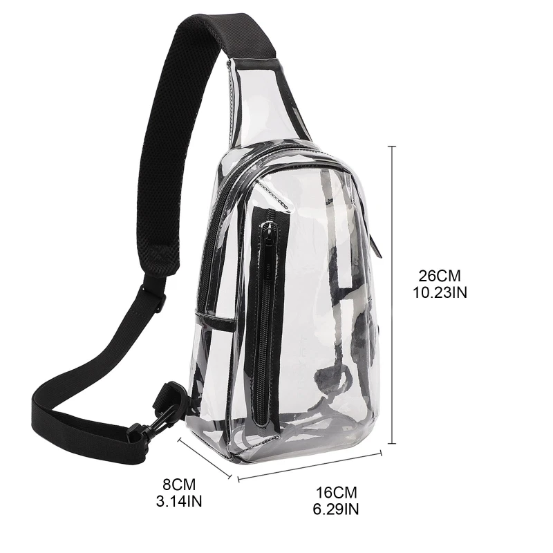 Nuova borsa a tracolla trasparente in PVC borse a tracolla a tracolla telefono petto casual trasparente_voghion.com