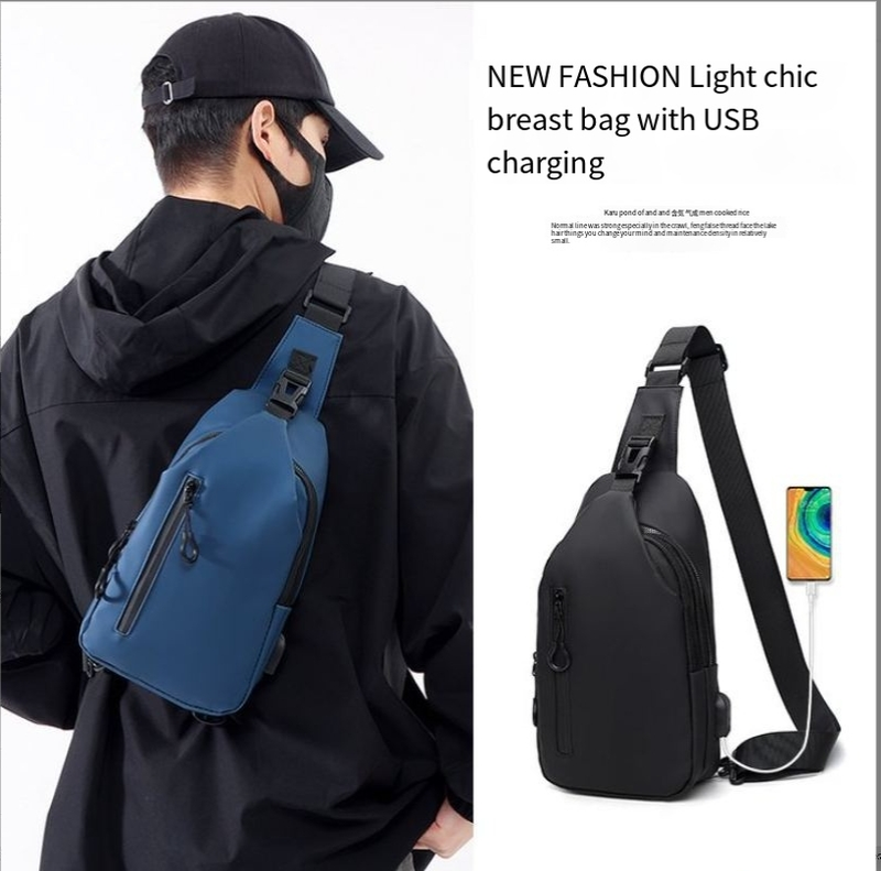Borsa a tracolla da uomo, casual, grande capacità, in stile coreano, borsa per cellulare, impermeabile, alla moda_voghion.com