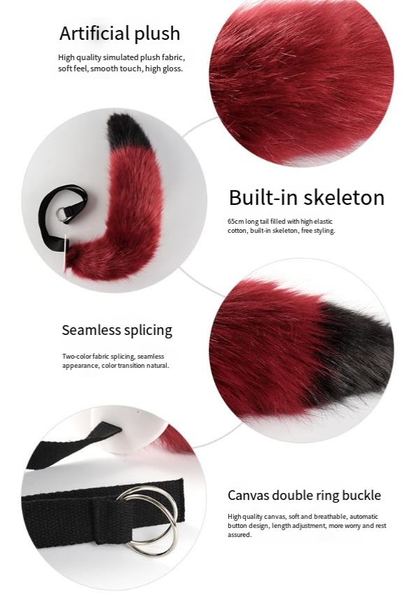 Cosplay a mano orecchie di animali set di animali oggetti di scena orecchie di volpe fascia per capelli coda di volpe accessori_voghion.com