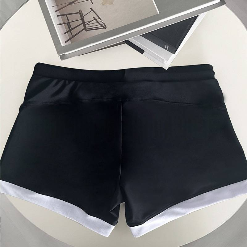 Men's Color Block Swim Trunks With Drawstring Waist - Quick-Dry Board Shorts For Beach & Pool Vacation 4-Inch Inseam_voghion.com