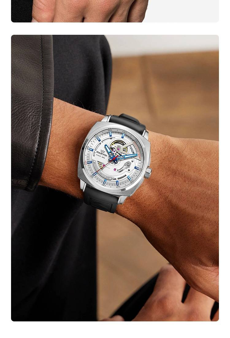 Marvin Watch: Malton Cushion Wasserdichte automatische Luxus-Herrenuhr_voghion.com