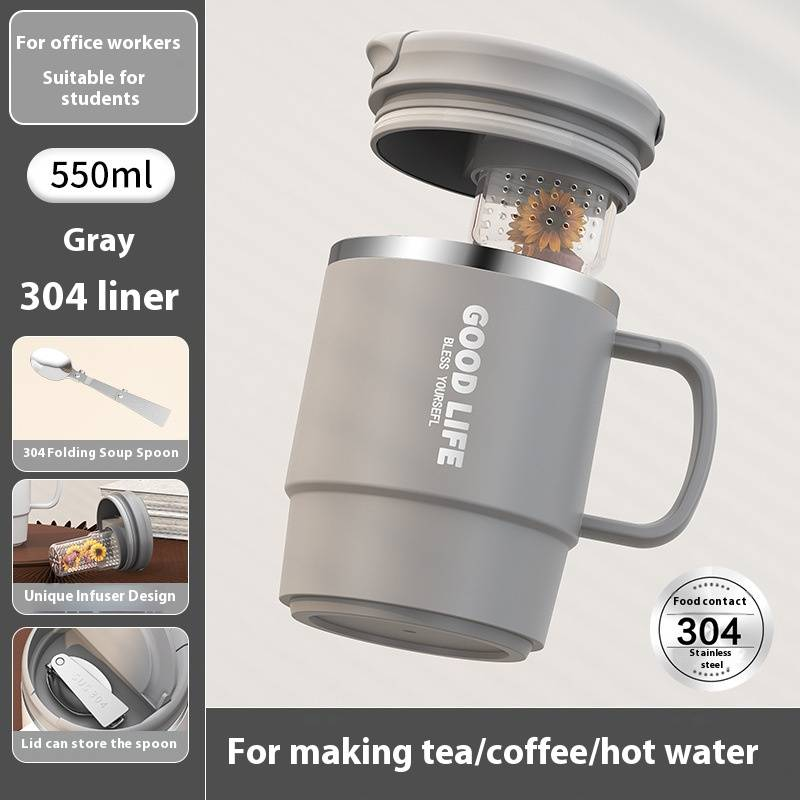 Geïsoleerde koffiemok van roestvrij staal 304 met maatstreepjes - dubbelwandige vacuüm reisbeker, lekvrij deksel, warmte- en koudebehoud_voghion.com