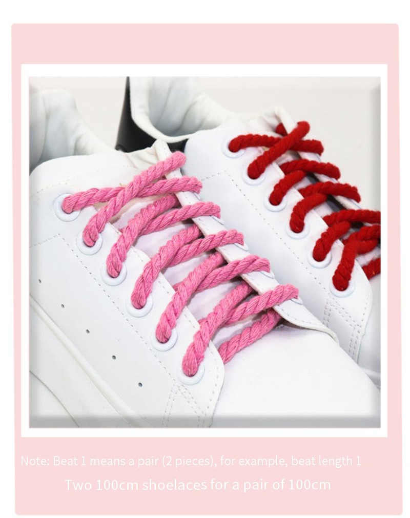 Lacci per scarpe in poliestere e cotone, sottili, 0,5 cm, carini, in tinta unita, rotondi, in corda di cotone, accessori in corda_voghion.com