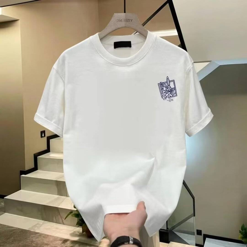 T-shirt a maniche corte in cotone di alta qualità - Classica maglietta casual con scollo rotondo per uomo e donna, tessuto morbido e traspirante, vestibilità unisex alla moda (S-5XL)_voghion.com