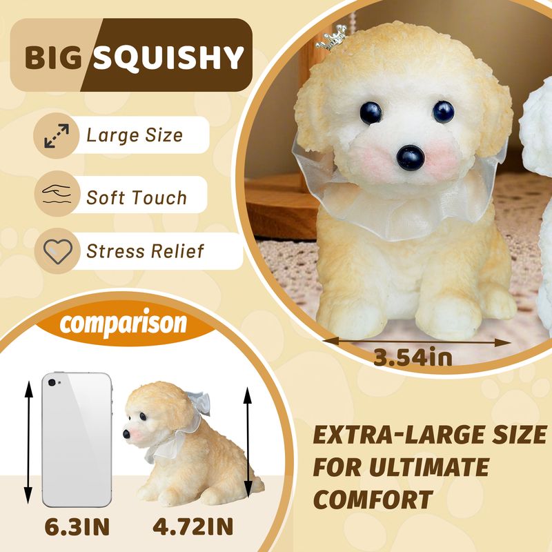 Squishy Soft Dog Squeeze Toys For Anxiety Relief,Teddy Dog Puppy Squishy Toys Fidget Toys, Handmade For Fidget Toys Adults & Kids,_voghion.com
