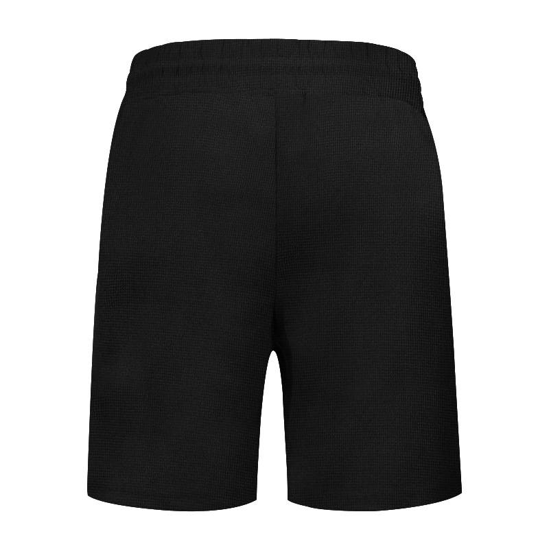 Waffle Herren Sommer Casual Tethered Henry Kurzarm Shorts Anzug_voghion.com
