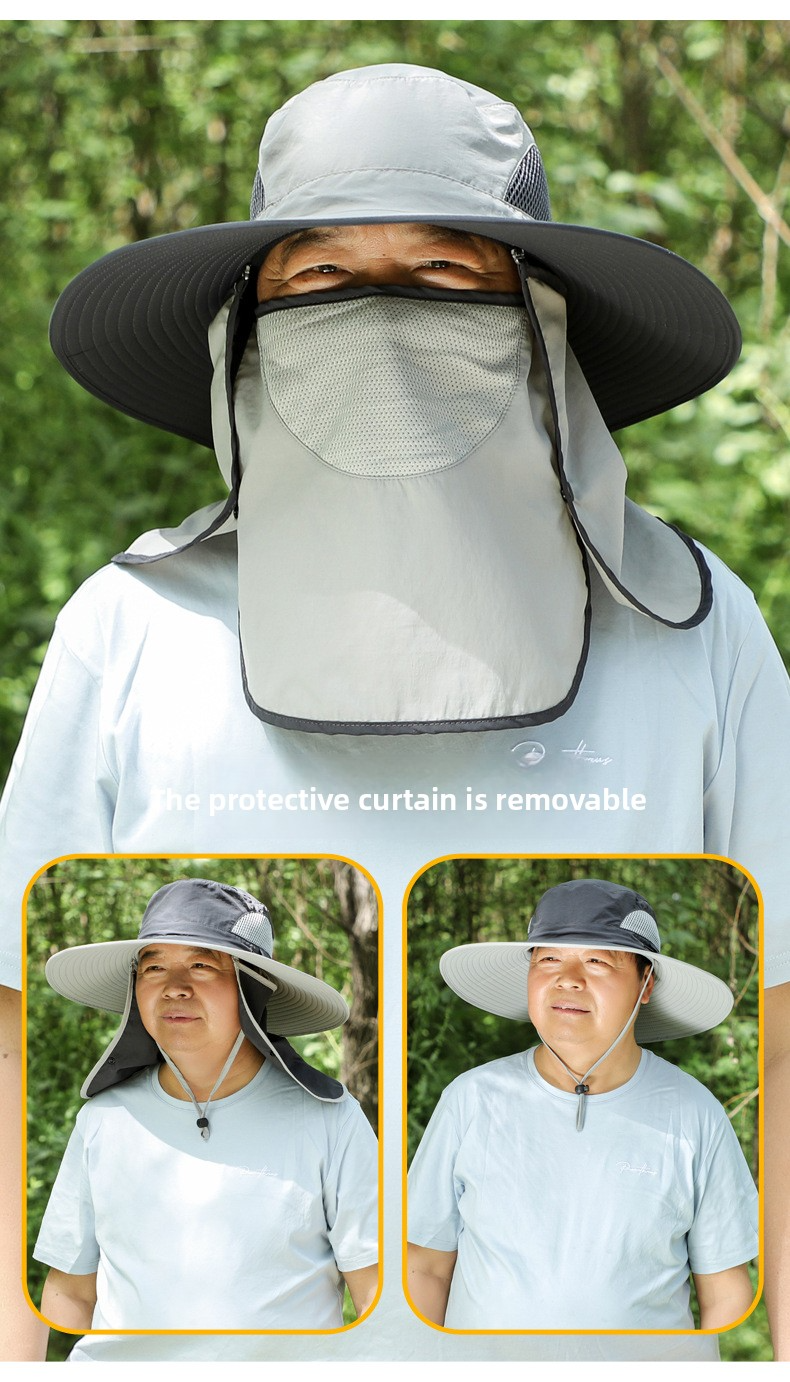 Cappello da pescatore estivo da uomo XXL - Taglia extra large per testa e viso grandi - Protezione UV UPF 50+_voghion.com