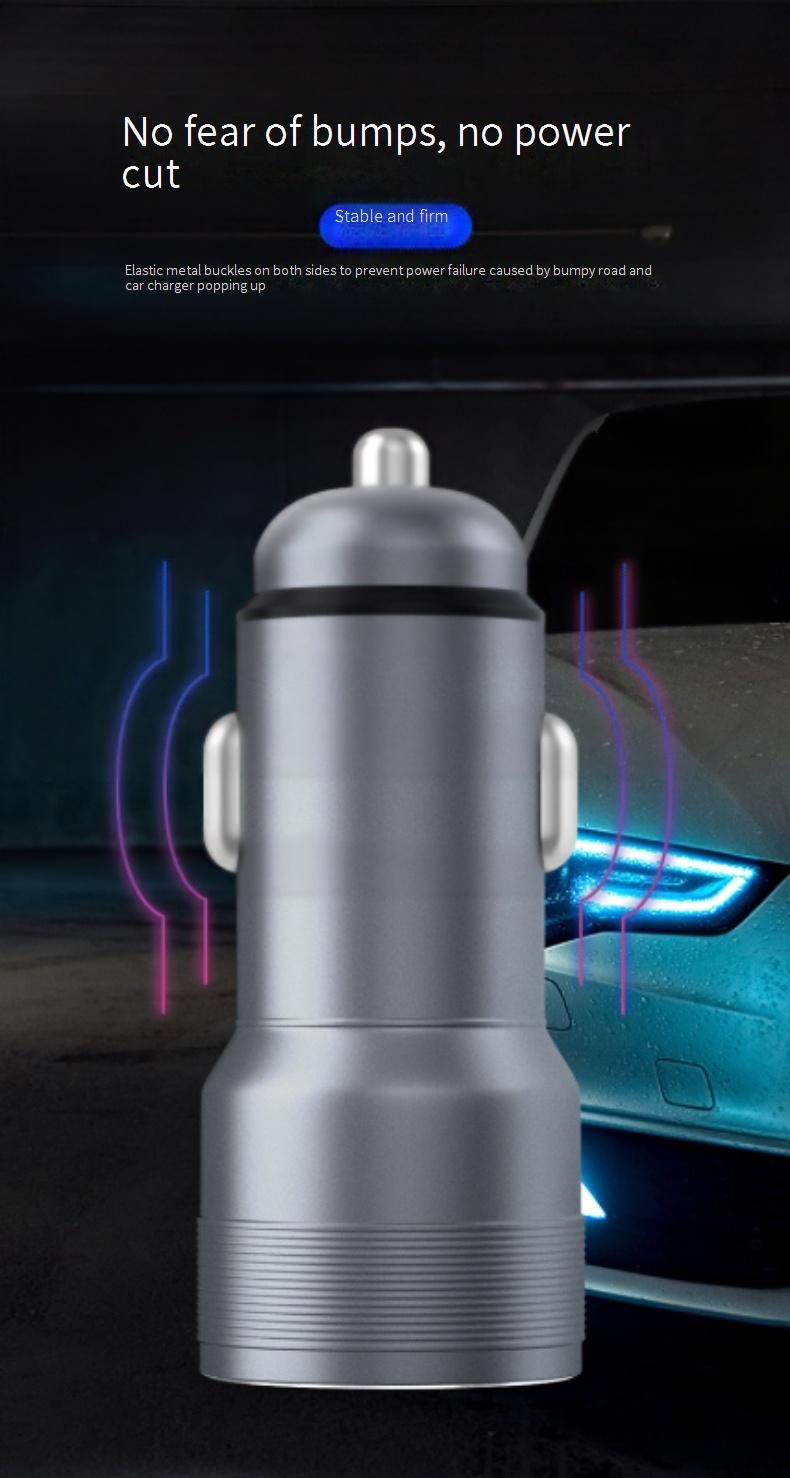 Car Chargers New Aluminum Alloy PD Car Charger Mobile Phone Fast Charging 18W Flash Charging Metal Multi Port Usb Car Charger Head_voghion.com