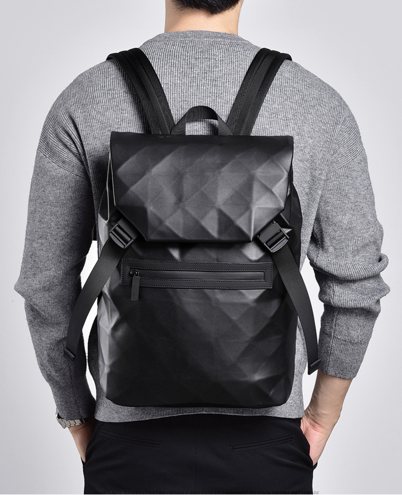 New Diamond Shaped Backpack For Men, Trendy Business Commuting, Large Capacity, Fashionable Travel Computer Backpack, Trendy Student Schoolbag_voghion.com