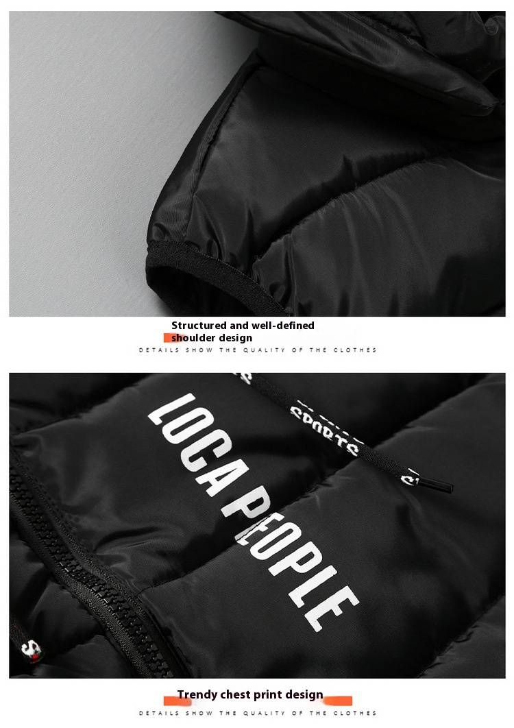 Men's Winter Hooded Padded Vest - Lightweight Quilted Jacket For Work & Casual Wear, Custom Logo Printing (Black, Grey, Red, Navy Blue)_voghion.com