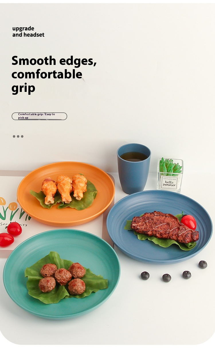 Eco-Friendly Wheat Straw Tableware Set – 20-Piece Modern Minimalist Dishware Kit, Microwave-Safe_voghion.com