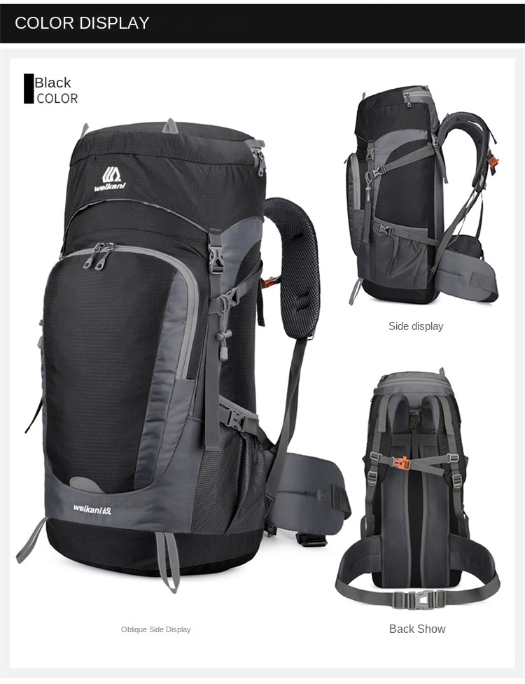 NOKO-bergrugzakken, buitensportrugzakken, nylon wandel- en kampeerrugzakken, 55+10L_voghion.com