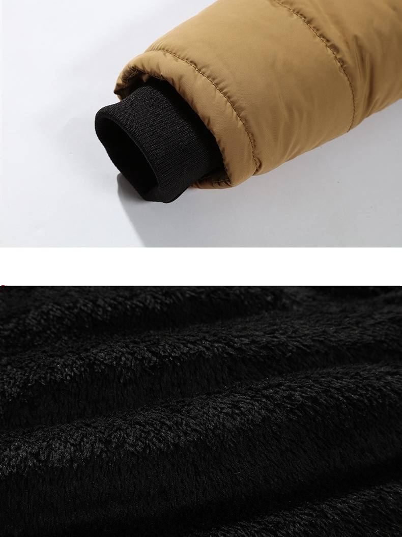 Men's Winter Hooded Padded Jacket - Slim Fit Nylon Shell With Polyester Lining Lightweight & Warm Casual Outerwear (Khaki/Red/Black/Navy)_voghion.com