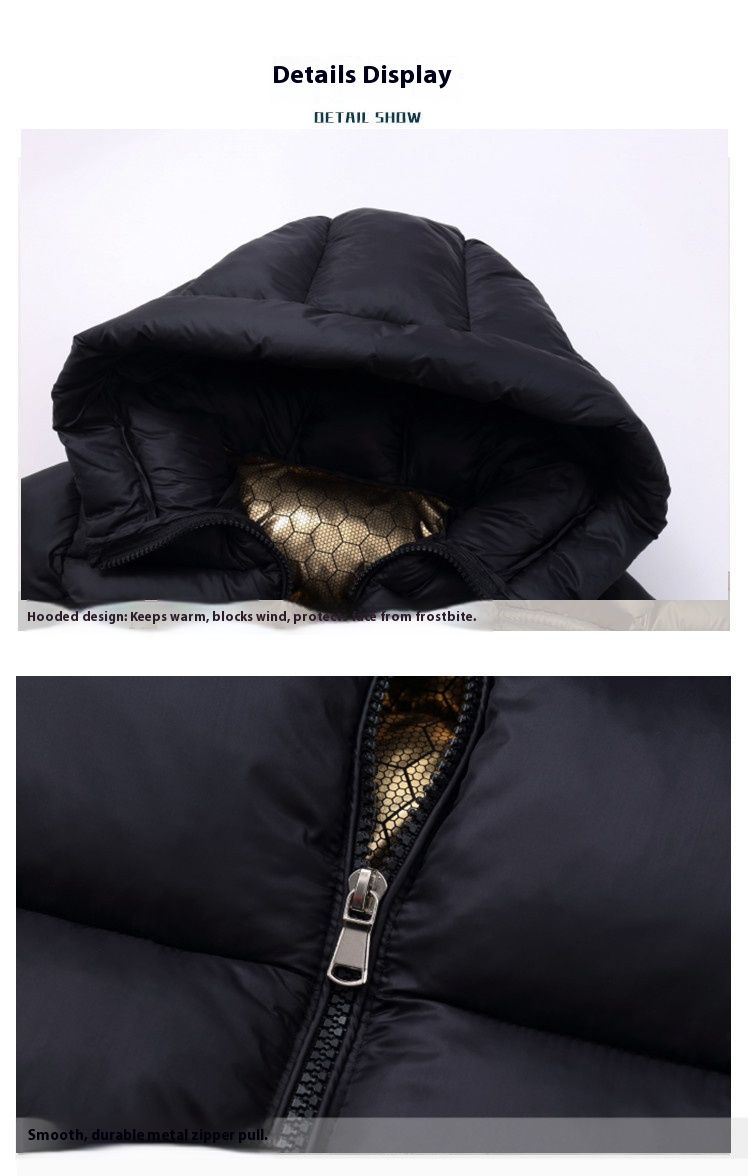 Kids' Winter Heated Jacket With Graphene Technology - Warm & Comfortable Unisex Coat For Boys & Girls (100-150cm, Black)_voghion.com