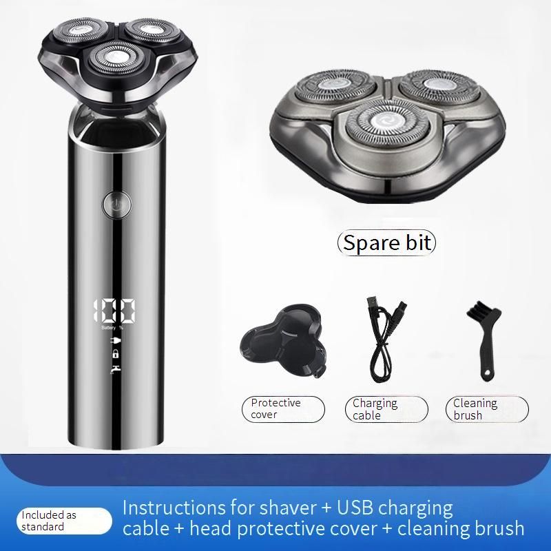 Multi-Grooming Electric Shaver For Men – 3D Floating Heads, 80-Min Runtime, USB Charging, Waterproof & All-in-One Kit (LED Display)_voghion.com