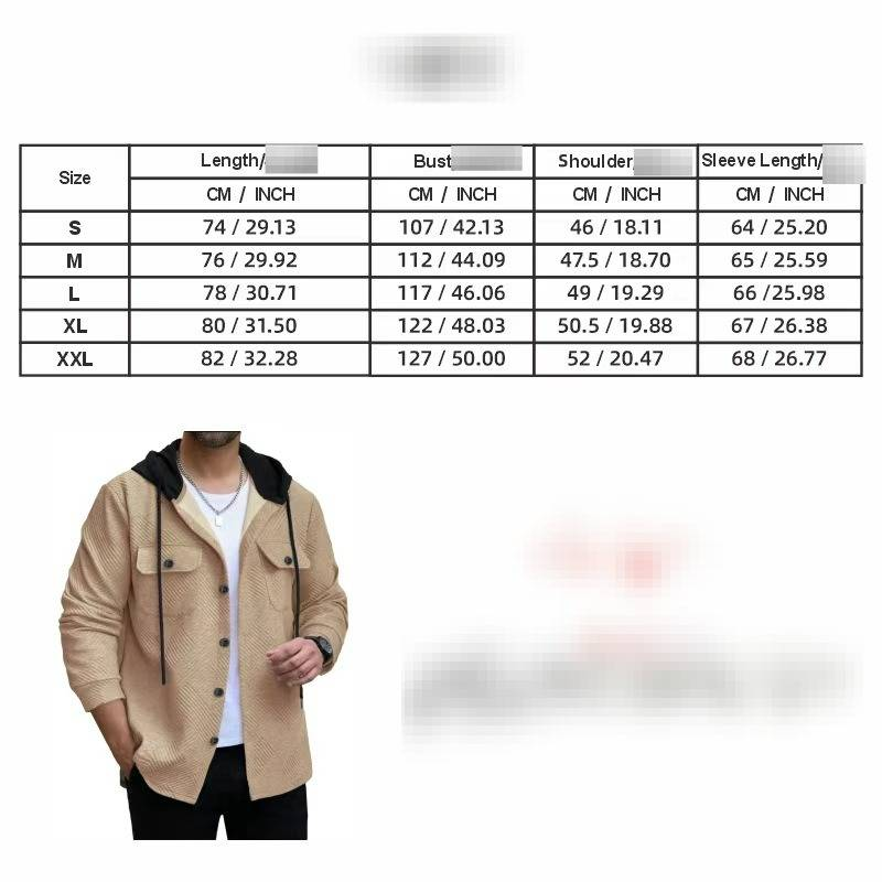 Autumn And Winter Men's Casual Sports Color Matching Hooded Sweatshirt Button Jacquard Pocket Jacket_voghion.com