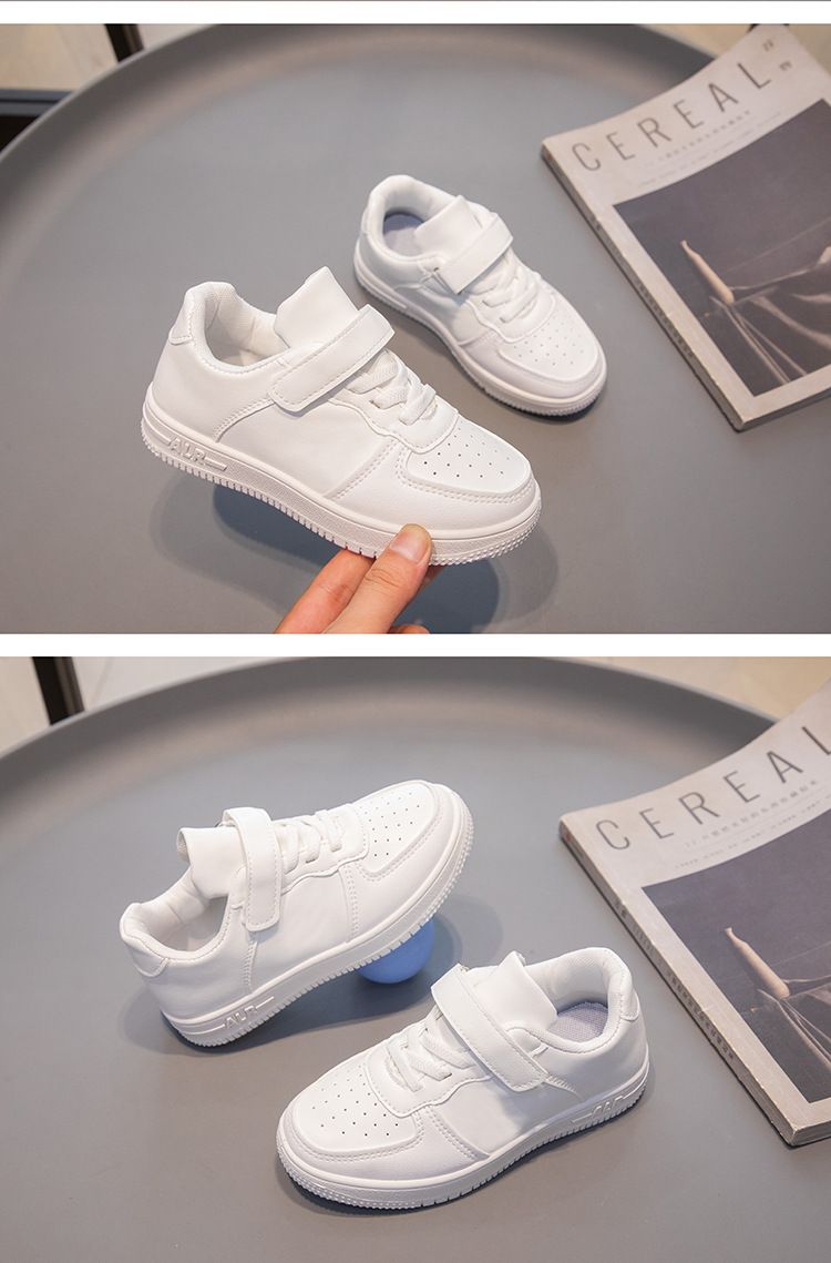 Lässige Match-Sneaker für kleine Mädchen, schwarze Laufschuhe in reiner Farbe._voghion.com