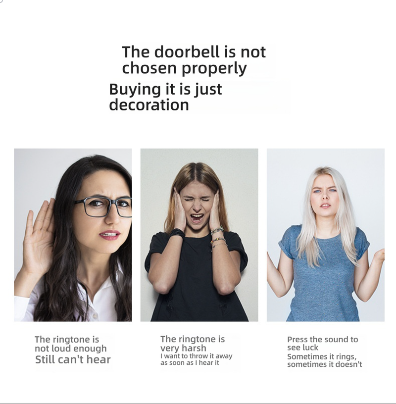 Selbstversorgende drahtlose Türklingel mit 38 Klingeltönen, keine Batterie erforderlich, 433 MHz große Reichweite, Plug-in-Empfänger (Schwarz/Weiß, 1-zu-1/1-zu-2/2-zu-1)_voghion.com