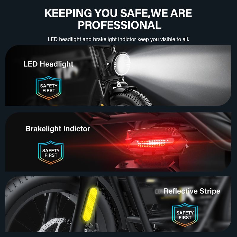 COSWHEEL Y16 16" City Electric Bike 500W Motor 48V 15Ah Battery_voghion.com