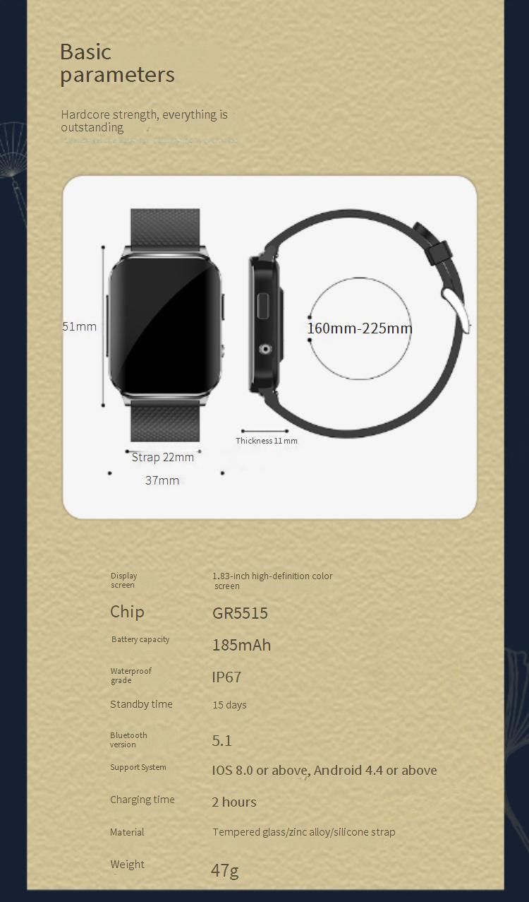 Smart Watch With ECG, Heart Rate, Blood Pressure, Body Temperature, Step Counter, Weather Alerts, Fitness Tracker For Men_voghion.com