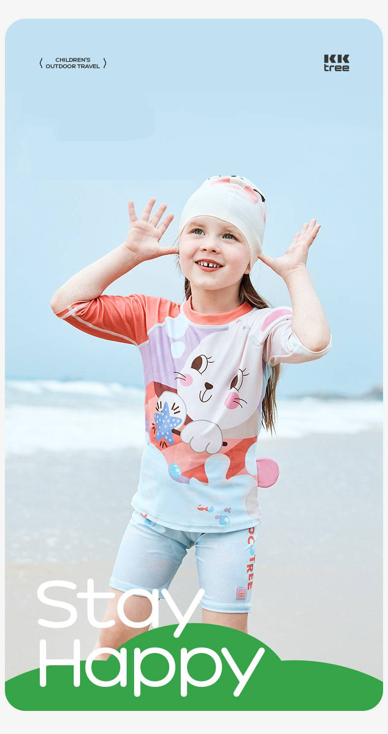 Kids UPF 50+ Sun Protection Swimwear Set Antibacterial & Quick-Dry Swim Suit, Toddler To Teen Swimwear With Animal Prints 2-Piece & One-Piece Styles_voghion.com