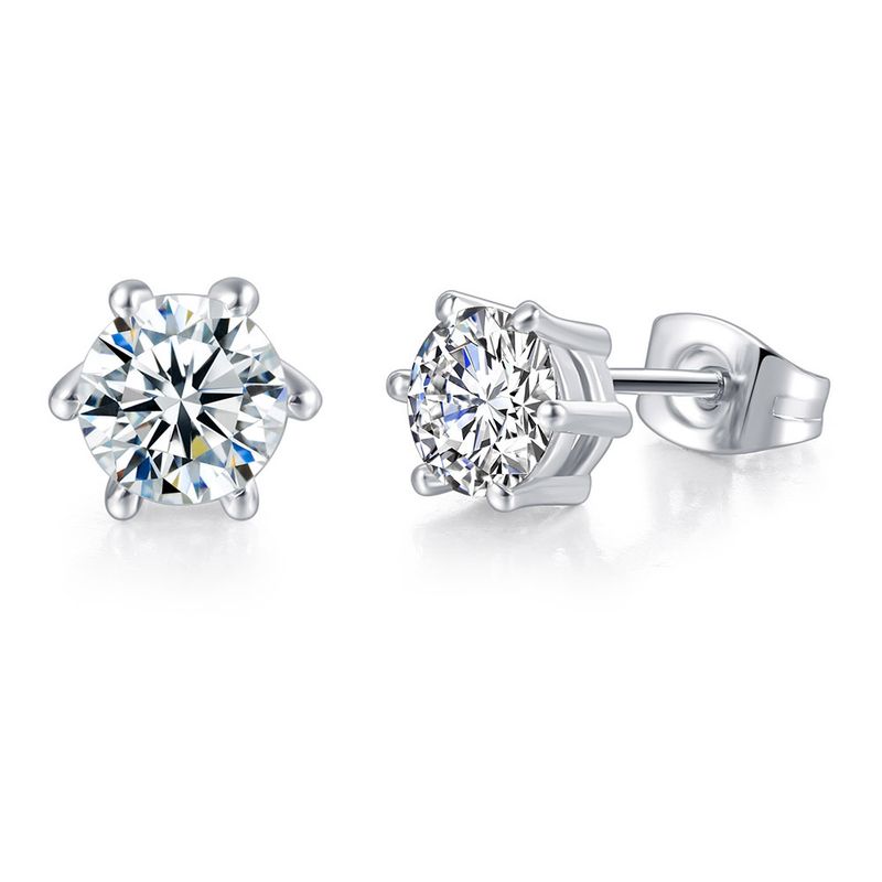 Geometrische Zirkon-Ohrringe für Unisex, modische und vielseitige einzelne Diamant-Ohrringe, beliebte Unisex-Ohrringe_voghion.com